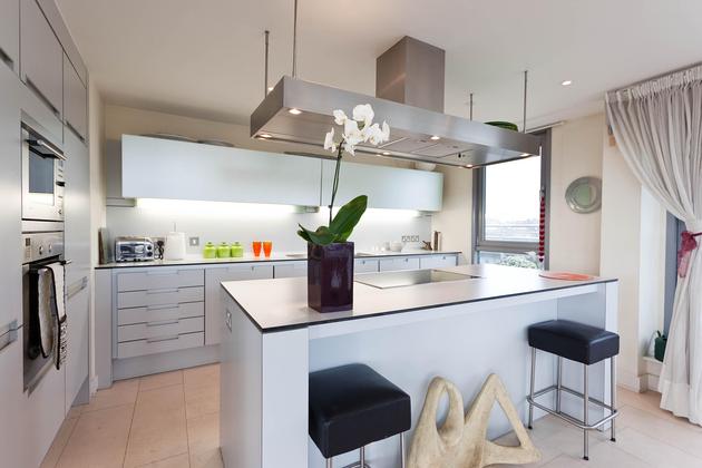 modern family kitchen in London holiday apartment