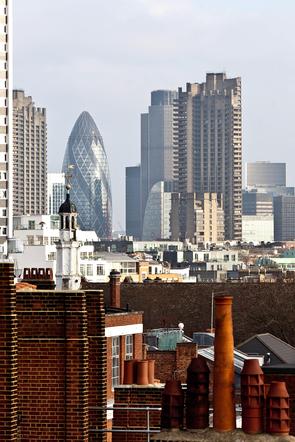 View of City from serviced apartment in London