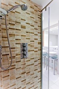 tiled shower room in Clerkenwell holiday flat