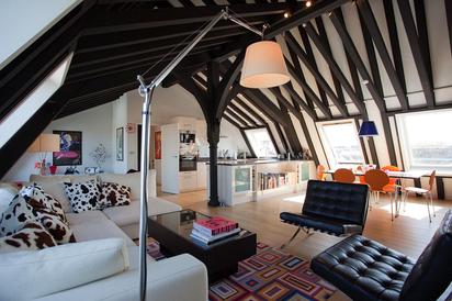 modern furnishings in gothic london holiday apartment