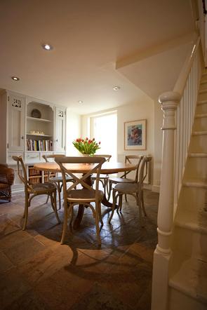 dining table and staircase