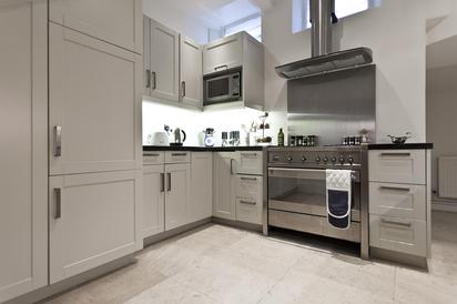 modern kitchen in london holiday flat