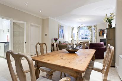 wooden dining table in short stay london