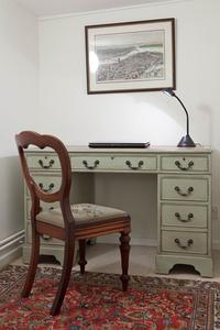 wooden dressing table in holiday apartment London